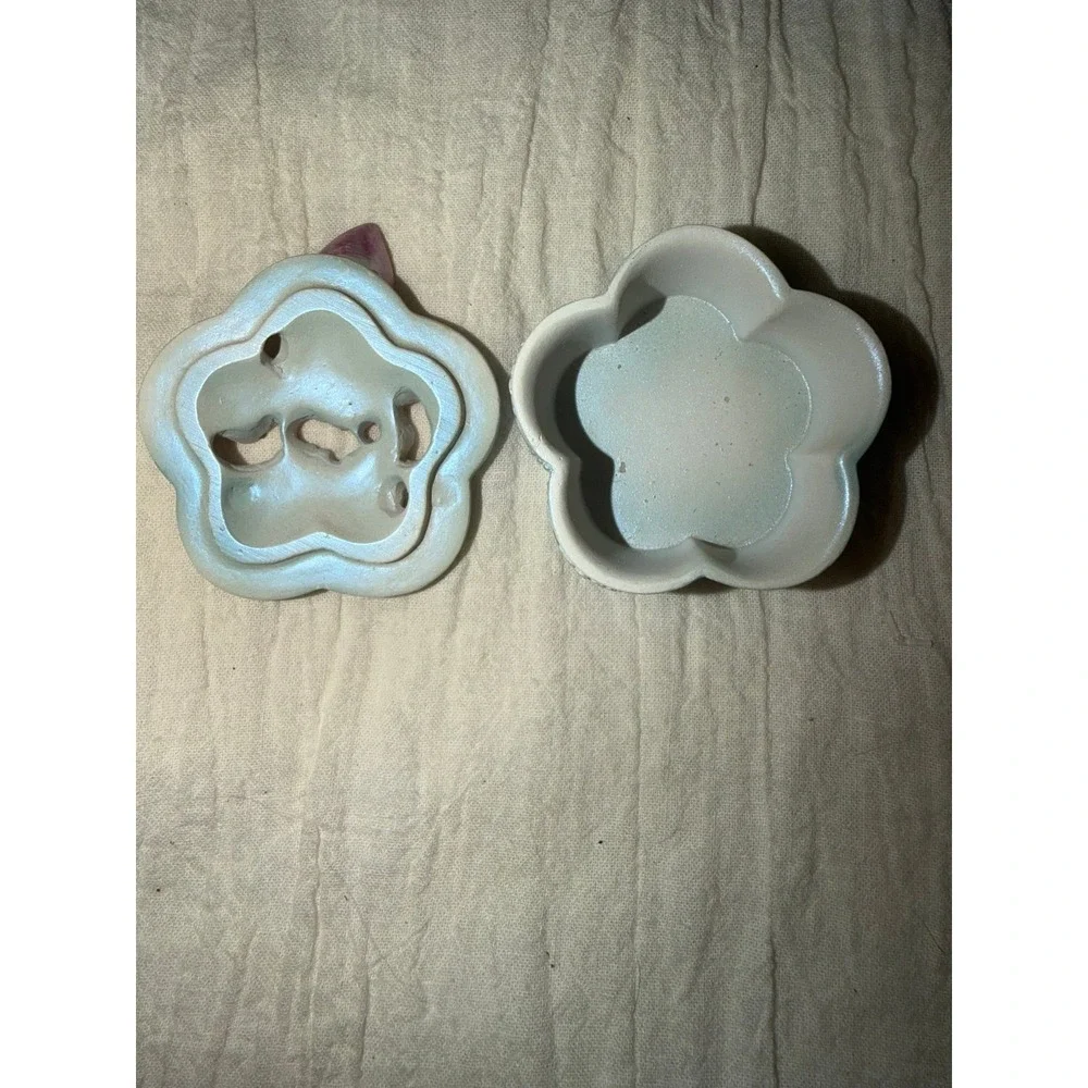 Pink and blue butterfly and floral and rhinestones trinket box 2